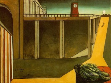  Chirico Lienzo - gare montparnasse la melancolía de la partida 1914 Giorgio de Chirico Surrealismo metafísico